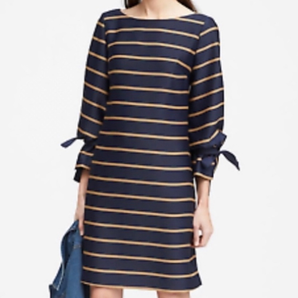 Banana Republic Poet Sleeve with Ties Shift Dress